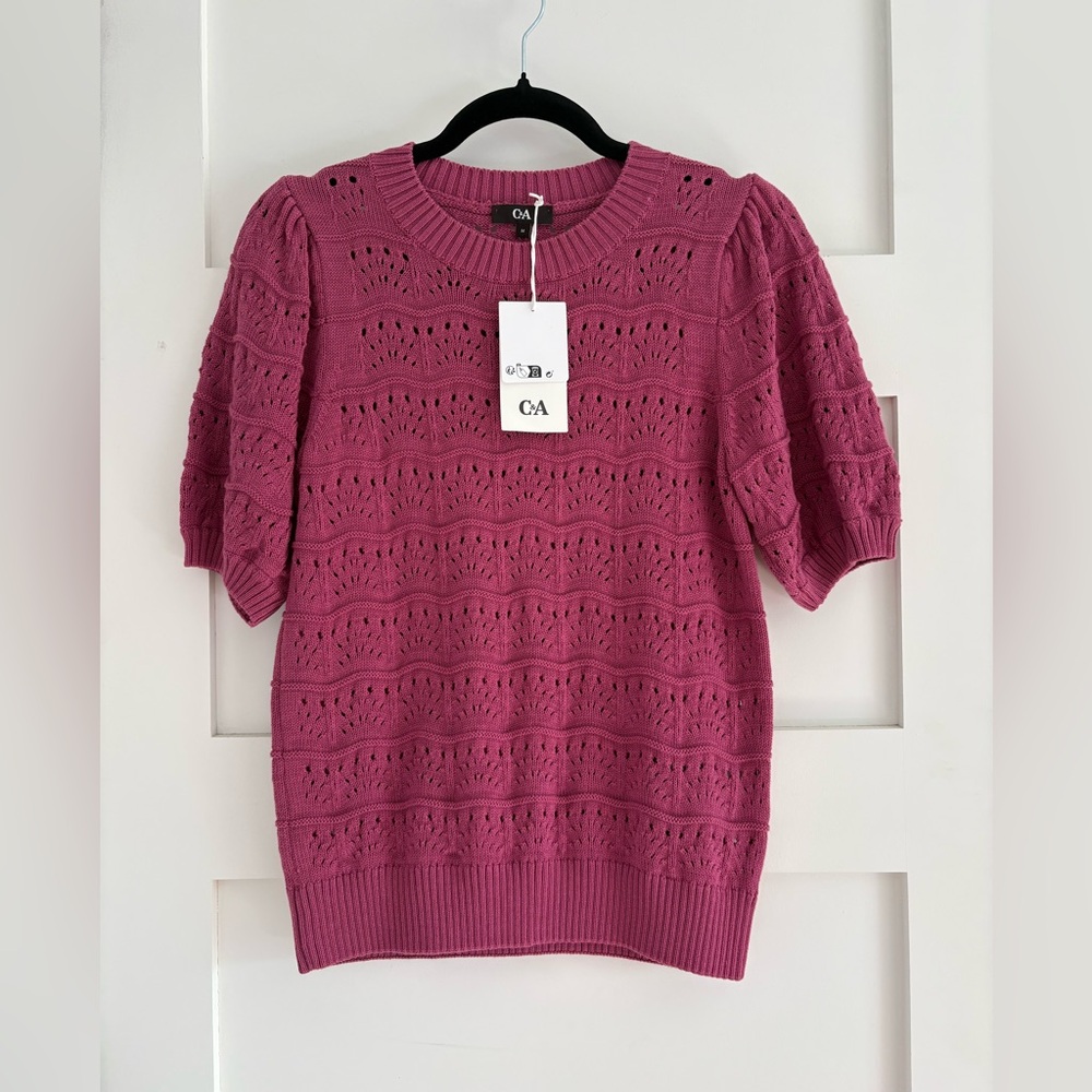 C&A Textured Knit Short Sleeve Sweater size S